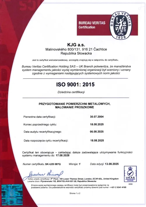 Certyfikat lakierni ISO