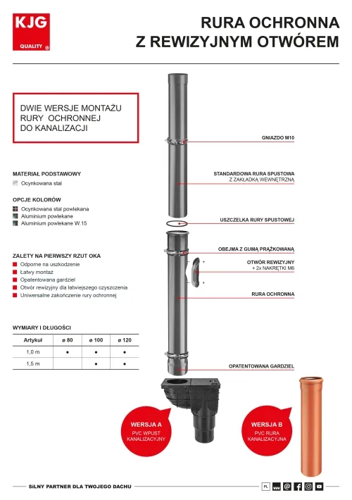 Rura ochronna z rewizyjnym otwórem