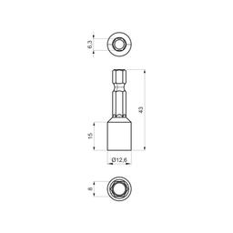 Uchwyt do bitów z magnesem  - Stal  -  Obraz 2