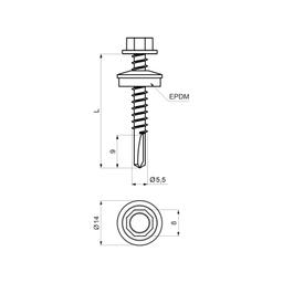 Wkręt samowiercący ocynkowana stal GT5  - Ocynkowana stal powlekana  - Niebieski ciemny  -  Obraz 2