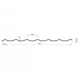 Blachodachówka UNI 1  - Aluminium powlekane  - Antracyt  -  Obraz 2