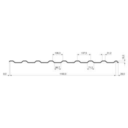 Trapez dachowy TR 18A standard  - Ocynkowana stal  - U. S. Steel  -  Obraz 2