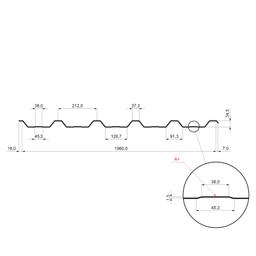 Trapez dachowy z przetłoczeniem TR 35A+  - Ocynkowana stal  - MARCEGAGLIA  -  Obraz 2