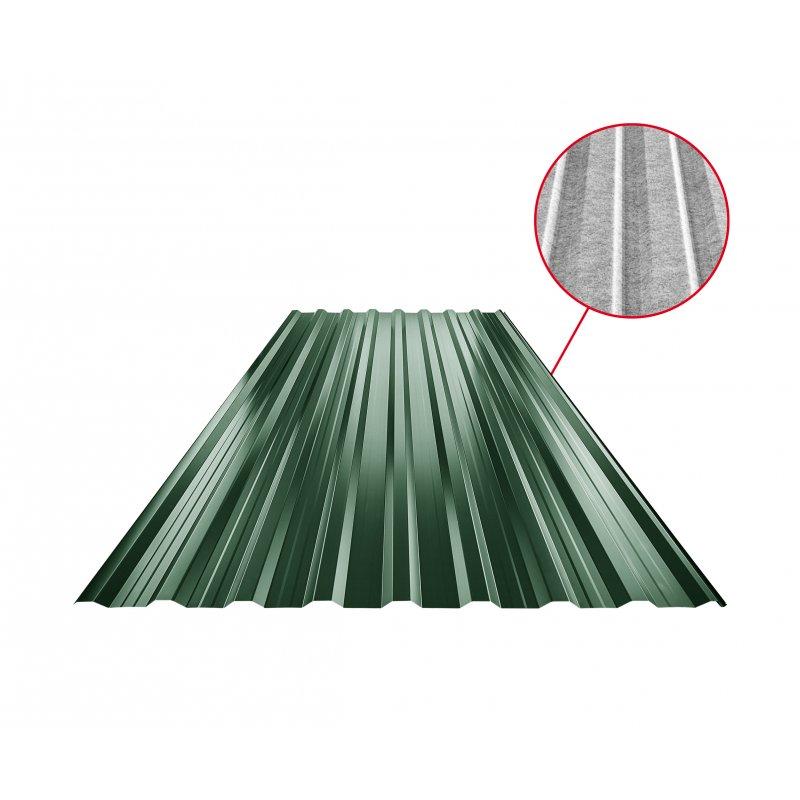 Trapez dachowy z przetłoczeniem TR 18A+ SQ (sound – aqua)  - Ocynkowana stal powlekana  - Zielony mech  -  Obraz