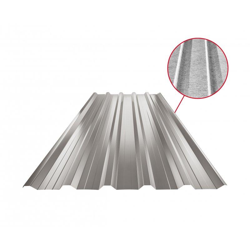 Trapez dachowy z przetłoczeniem TR 35A+ SQ (sound – aqua)  - Ocynkowana stal powlekana  - Srebrny ciemny  -  Obraz