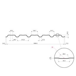 Trapez elewacyjny z przetłoczeniem TR 35B+  - Ocynkowana stal powlekana
MARCEGAGLIA  - Testa di Moro  -  Obraz 2
