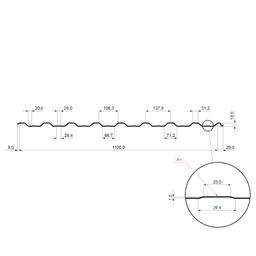 Trapez dachowy z przetłoczeniem TR 18A+  - Ocynkowana stal powlekana
MATT MARCEGAGLIA  - Czerwony MATT  -  Obraz 2