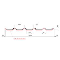 Trapez dachowy TR 35A SQ (sound – aqua)  - Aluminium powlekane  - Antracyt  -  Obraz 2