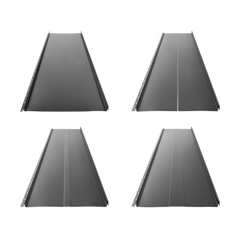 Panel dachowy CLICK 205 P, R, T25, T58  - Ocynkowana stal powlekana  - Antracyt  -  Obraz