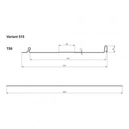 Panel dachowy CLICK 515 T58  - Ocynkowana stal powlekana
MATT  - Czerwony MATT  -  Obraz 2