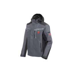 Kurtka softshell z kapturem szaro-czarna  - 100 % poliester (ok. 310 g/m²)  - Szaro/Czarny  -  Obraz 1