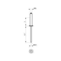 Nit zrywalny z łbem stożkowym  - Aluminium  - Natur  -  Obraz 3