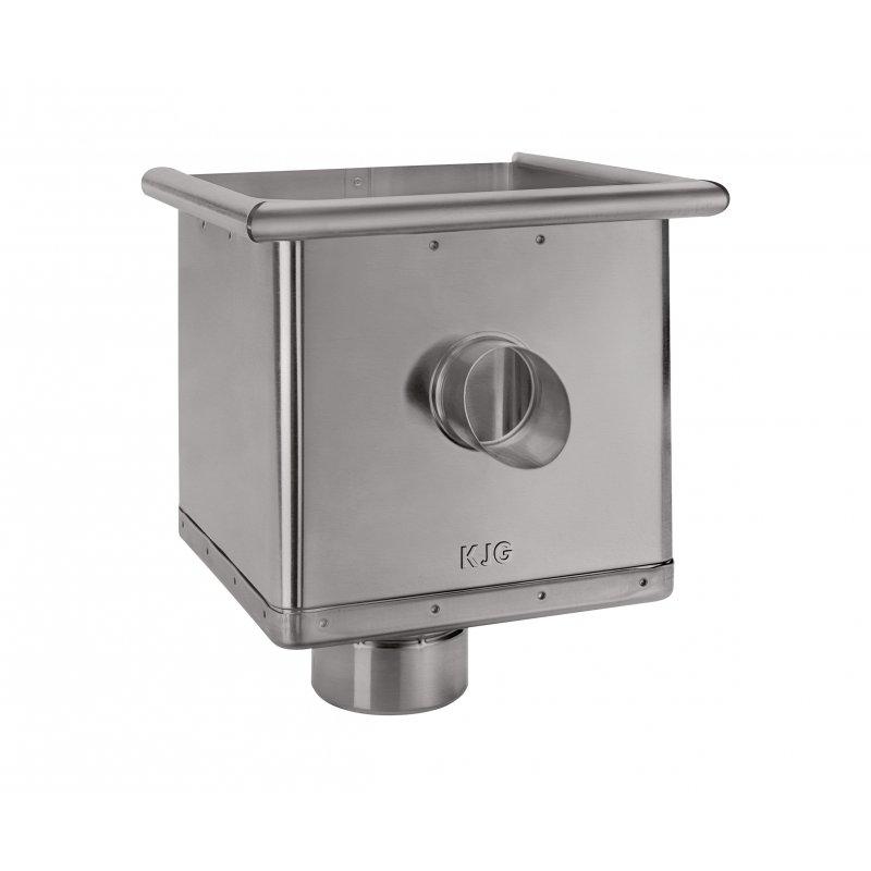 Kosz zlewowy kubiczny ekscentryczny z rurą  - Ocynkowana stal powlekana  - Srebrny ciemny – P.20  -  Obraz