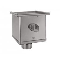 Kosz zlewowy kubiczny ekscentryczny z rurą  - Ocynkowana stal powlekana  - Srebrny ciemny – P.20  -  Obraz 1