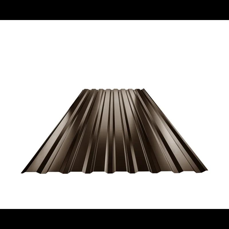 Trapez elewacyjny TR 18B  - Ocynkowana stal powlekana  - Ciemno brazowy ČOKO  -  Obraz