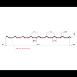 Trapez dachowy TR 18A SQ (sound – aqua)  - Aluzink  - Natur  -  Obraz 2