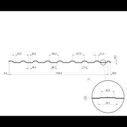 Trapez dachowy z przetłoczeniem TR 18A+  - Aluzink  - Natur  -  Obraz 2