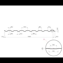 Trapez elewacyjny z przetłoczeniem TR 18B+  - Aluzink  - Natur  -  Obraz 2