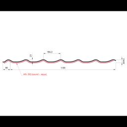 Blachodachówka UNI 1 SQ (sound – aqua)  - Aluminium powlekane  - Srebrny ciemny  -  Obraz 2
