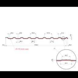 Trapez dachowy z przetłoczeniem TR 18A+ SQ (sound – aqua)  - Aluminium powlekane  - Srebrny  -  Obraz 2
