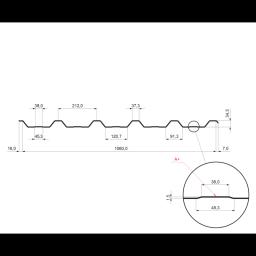 Trapez dachowy z przetłoczeniem TR 35A+  - Aluminium powlekane  - Srebrny  -  Obraz 2