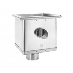 Kosz zlewowy kubiczny ekscentryczny z rurą  - Aluminium  - Natur  -  Obraz 1