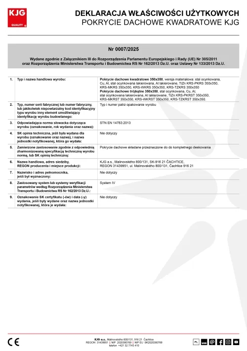 Pokrycie dachowe kwadratowe