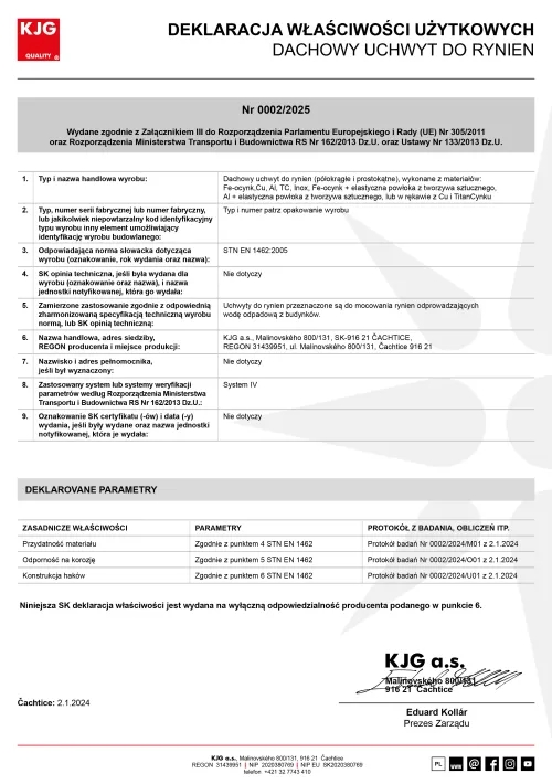 Dachowy uchwyt do rynien