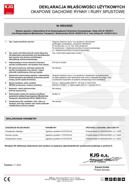 Okapowe dachowe rynny i rury spustowe