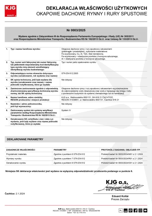 Okapowe dachowe rynny i rury spustowe