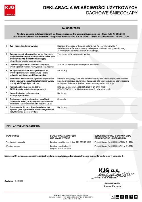 Dachowe śniegołapy