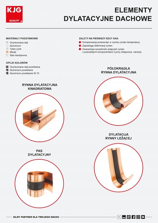 Elementy dylatacyjne dachowe