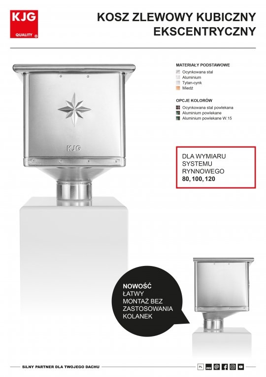 Kosz zlewowy kubiczny ekscentryczny