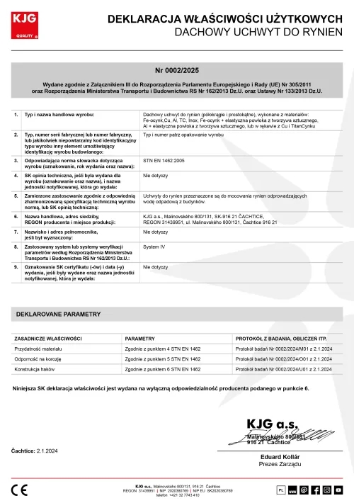 Dachowy uchwyt do rynien