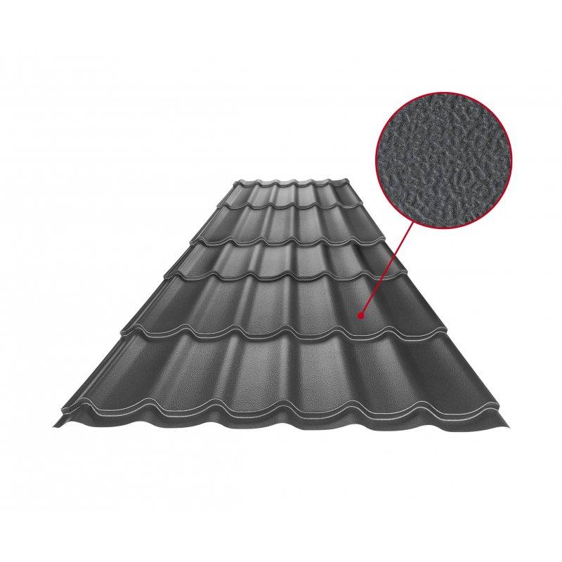 Blachodachówka UNI 1 - Ocynkowana stal powlekana
MATT STUCCO - Antracyt MATT STUCCO - Obraz