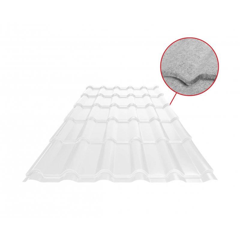 Blachodachówka UNI 2 SQ (sound – aqua) - Aluminium powlekane - Biały - Obraz