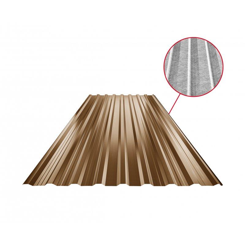 Trapez dachowy z przetłoczeniem TR 18A+ SQ (sound – aqua) - Ocynkowana stal powlekana - Miedź metaliczna - Obraz