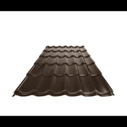 Blachodachówka UNI 1 - Ocynkowana stal powlekana - Ciemno brazowy ČOKO - Obraz 1