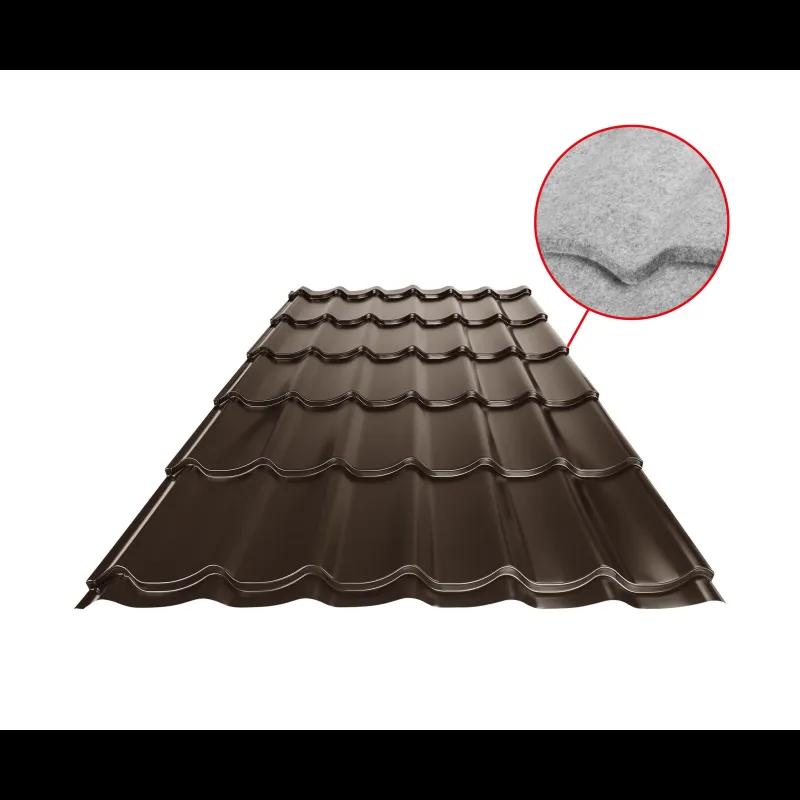 Blachodachówka UNI 1 SQ (sound – aqua) - Ocynkowana stal powlekana - Ciemno brazowy ČOKO - Obraz