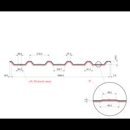 Trapez dachowy z przetłoczeniem TR 35A+ SQ (sound – aqua) - Aluzink - Natur - Obraz 2