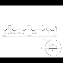 Trapez elewacyjny z przetłoczeniem TR 35B+ - Aluminium powlekane - Srebrny - Obraz 2
